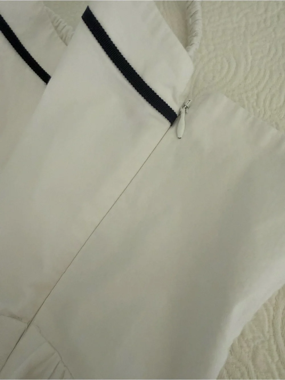J. Crew White Midi Sundress with Navy Trim❗️